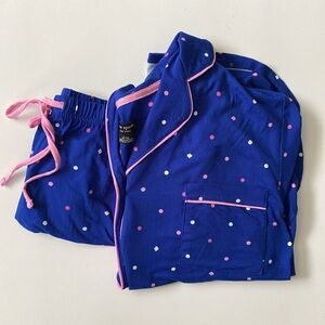 Kate Spade 2-Piece Pajama Polka Dot Spade Set Blue and Pink Size XL
